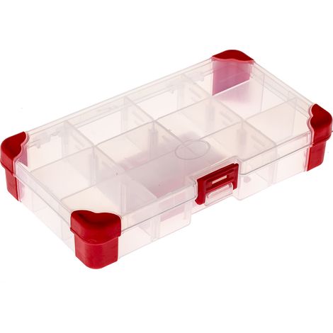 Rs Pro – Boite compartimentée 30mm x 170mm x 100mm – Polypropylène transparent – Couvercle pour visibilité – Rangement efficace d'outils (1/3)