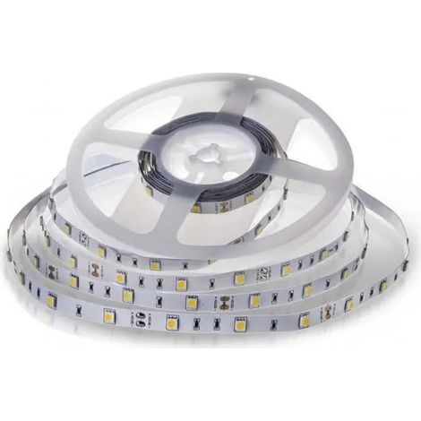 Tira LED V-TAC SMD5050 6W/m 5m 30 LED/m 12V Blanco Frío IP20 10mm (1/5)