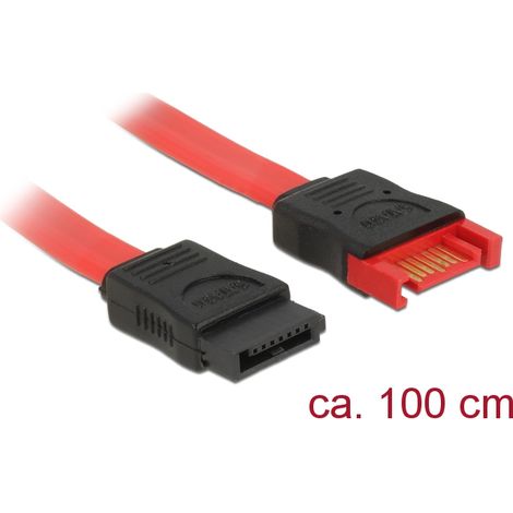 Delock alargador sata 6 gb/s macho sata hembra de 100 cm rojo