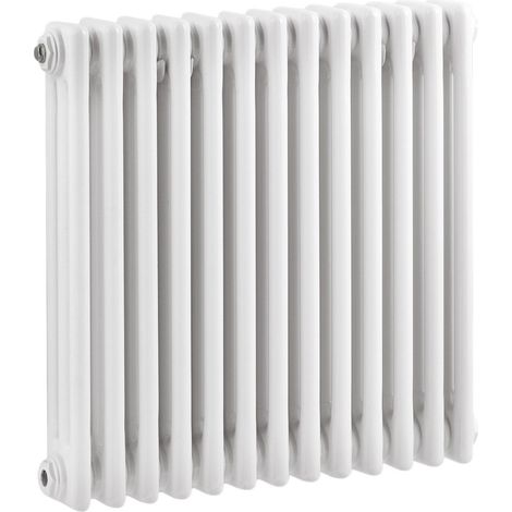 Hudson Reed Colosseum 3-Column Horizontal Radiator 600mm H x 777mm W - White (1/6)