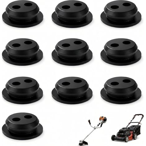 10pcs 2 Hole Fuel Tank Rubber Hose Gaskets Compatible Hose Gaskets for Brushcutter, Trimmer and Trimmer, Black (1/5)