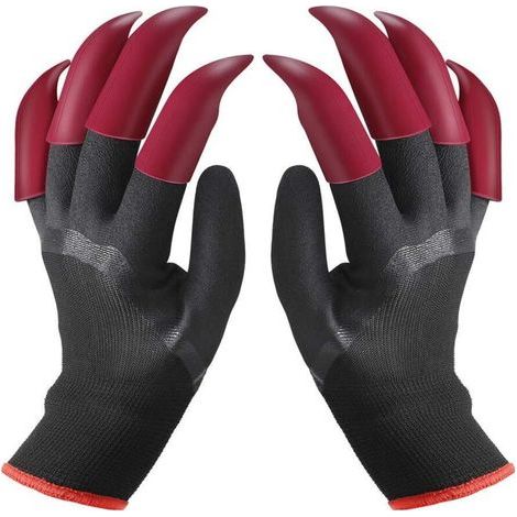 Gants de Jardin avec Griffes Imperméables Gants de Génie Jardinage pour Creuser une Plantation la Ferme des Gants de Travail avec 8 Griffes pour le Jardin (1/4)