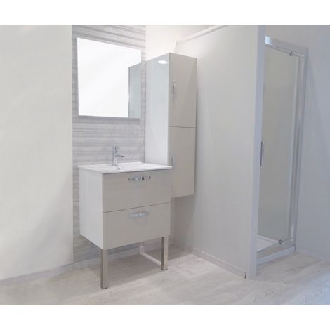 ONDEE ZEN - Caisson de colonne de salle de bain MIXY - 30cm - Blanc - Mélaminé - Livré en kit