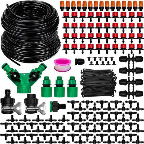 91+200M Garden Drip Irrigation System, Drip Irrigation Kit for Garden Greenhouse, Flowerbed, Patio, pelouses (1/5)