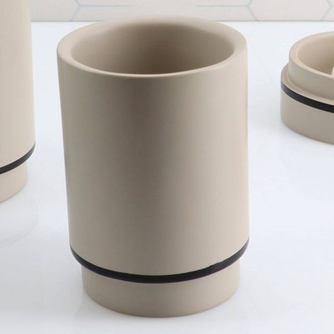 Taza redonda de poliresina - cordón negro - Tendance