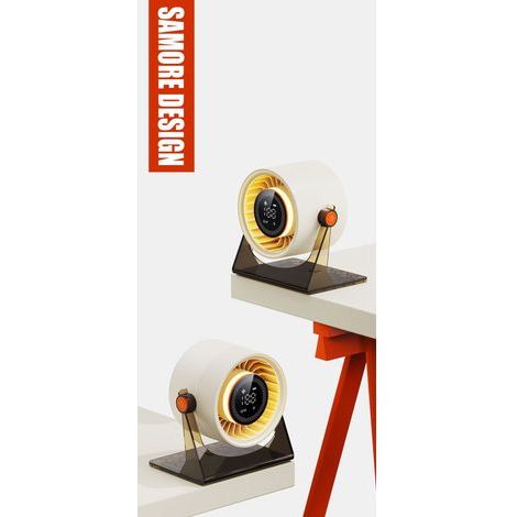 Ventilateur de bureau mural avec affichage LED réglable, silencieux et intelligent, rotatif, rechargeable et portable, idéal pour le bureau et la chambre.