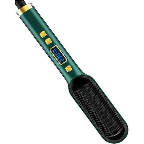 Brosse lissante et boucleuse électrique professionnelle 2 en 1 avec écran LCD et prise américaine. (1/5)