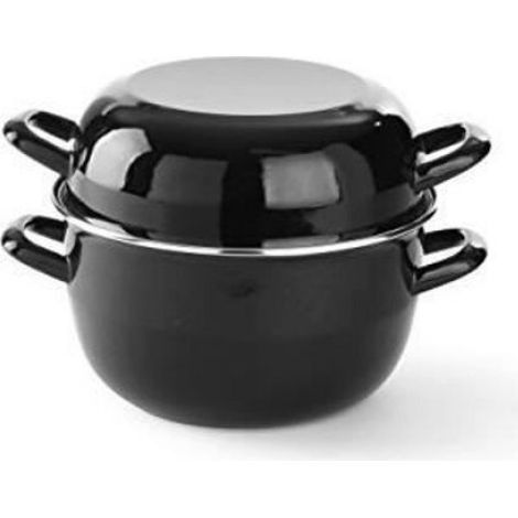 Cocotte À Moules - Émaillée Avec Couvercle - Collet Inox - Pour Cuisson Et Service Direct - 1 Pièce (1/5)