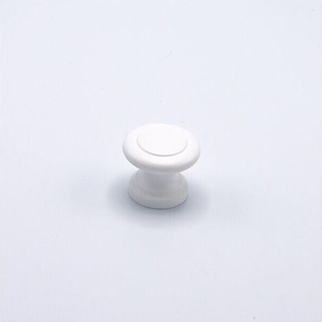 Pomolo tondo laccato bianco con cerchio inciso nel centro 32x27mm - 021 Small