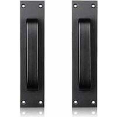 (Noir) Poignée de porte en alliage d'aluminium à poignée de porte en aluminium de verre montée sur verre et en plastique de cuisine (1/5)