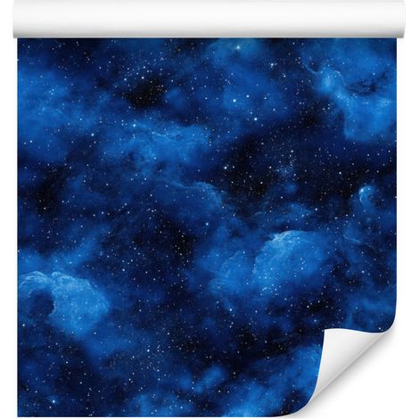 Papier peint aquarelle galaxie bleu marine, noir et azur 50x1000 cm (1/5)