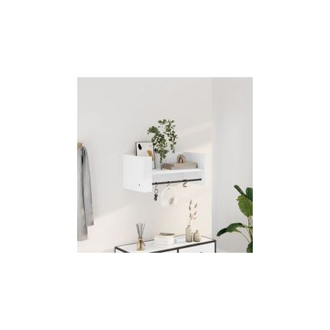 Étagère murale blanc 70,5x35x30,5 bois d'ingénierie (1/5)