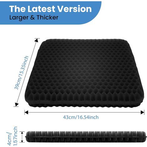 Gel cushion, suitable for offices, vehicles, wheelchairs, coccyx cushion (1/4)