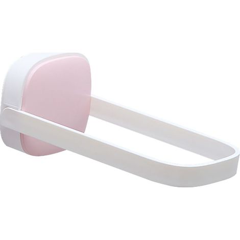 Porte-cintres mural pliable en forme de U aux coins arrondis pour salle de bain ou balcon, couleur rose et blanc (1/5)