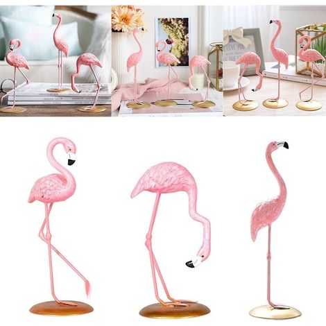 Niedliche rosa Flamingo-Ornamente aus Kunstharz, Tischdekoration, Wohnzimmerdekoration, Kuchendekoration (1/5)