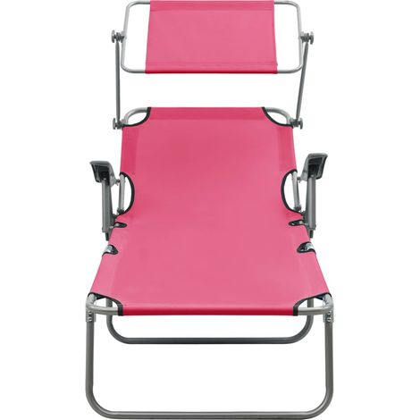 Maison Exclusive - Lettino Prendisole con Baldacchino in Acciaio Rosa