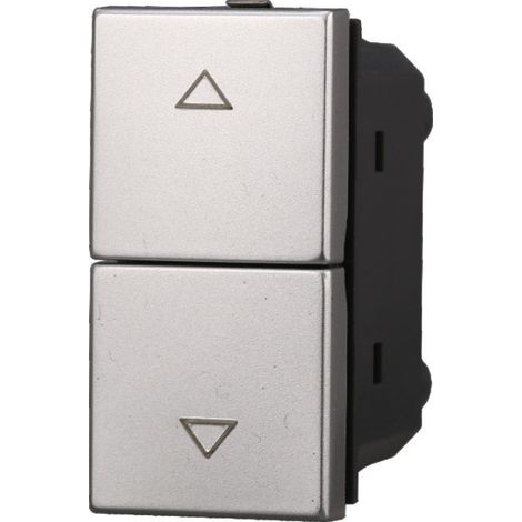 ETTROIT AG1204 Interrupteur pour Volet Roulant Double Verrouillage 10A Couleur Gris Compatible avec Bticino Axolute