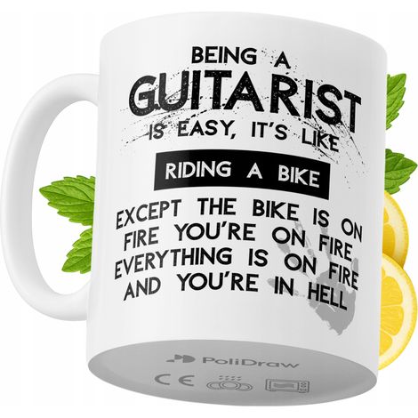 Lustige Kaffee- oder Teetasse für Gitarristen mit witzigem Textdesign – ideal für Geburtstage, Namenstage, Feiertage und besondere Anlässe. Hochwertige Tasse für Zuhause, Büro und Arbeit. Farbe: Weiß, (1/5)