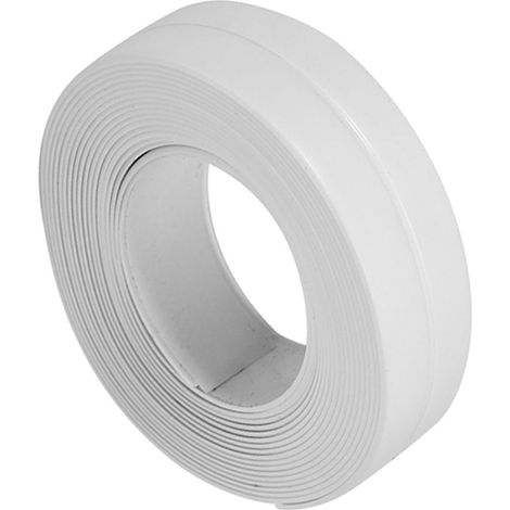 Selbstklebendes Dichtungsband für Bad und Küche, Kantendichtung für Spüle und Arbeitsplatte, weiße Wandleiste 22 mm x 3,2 m, wasserabweisender, selbstklebender Streifen. (1/5)