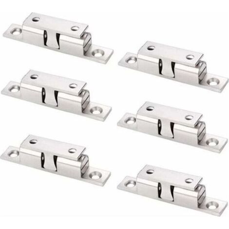 6 Pack Réglables Cuivre Aimants Loqueteaux Magnétiques avec Vis Double Loqueteau à Billes pour Placard Cabinet Meubles Armoire(Argent) (1/5)