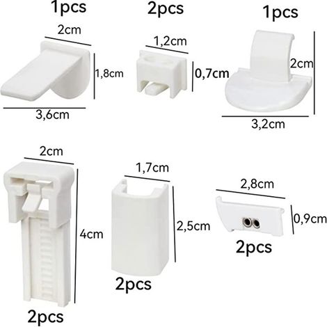 Ensemble de 11 pièces d'accessoires pour stores plissés de 20 mm, accessoires pour rideaux de stores plissés, pièces de rechange pour stores vénitiens. (1/5)