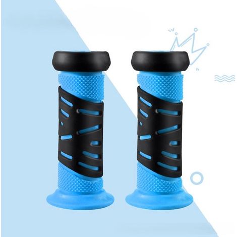 Manillar para bicicleta infantil con protección contra golpes, Calibre 22 mm, Puños de goma 95 mm patinete bicicleta infantil, Color azul claro (1/5)
