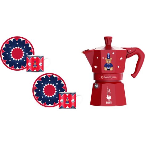 Bialetti 0005317 caffettiera manuale Moka Blu, Rosso