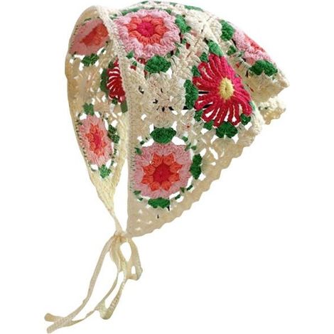 Foulard à cheveux au crochet, foulard à cheveux fleuri, bandeau bohème, bandeau vintage, bandeau triangle, accessoires pour chev (1/4)