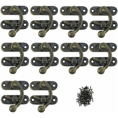 BUNTHAUS fermeture d'album Scrapbooking 12 Pack Fermoir Loquets de Solide en Métal Charnières des Petits Coffrets en Bois Antique Boucles pour des Boites à Bijoux Fermetures de Esthétiques