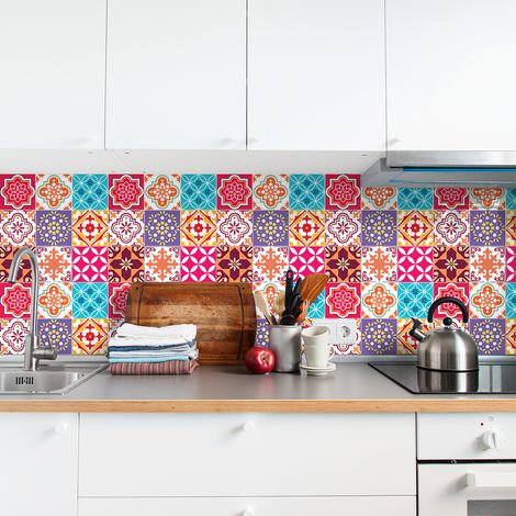 Sticker Mural Carrelage adhésif Cuisine Salle de Bain - 9 STICKERS CARRELAGES AZULEJOS THEODORO - 9stickers15x15cm (1/5)