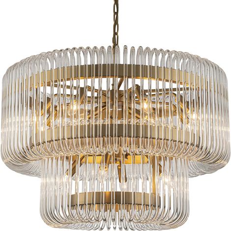 Kristall Deckenleuchte Gold Metall 80X80X70 Cm (1/5)