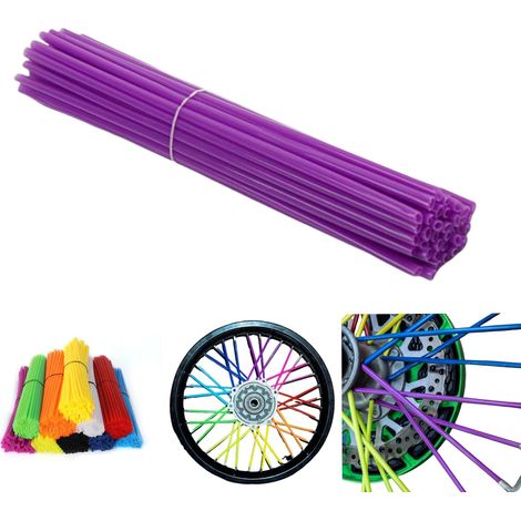 Jantes de vélo, couvre-rayons en cuir, couvre-roues anti-poussière pour fauteuil roulant, décorations colorées et découpables pour roues de vélo - 72 pièces-AquaForge (1/4)