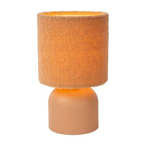 Lampada da tavolo arancione in cotone E14 Woolly Lucide