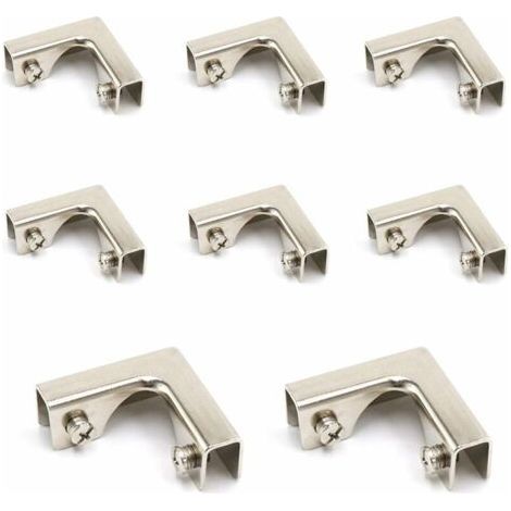 8 Pcs Metal Glass Clamps, Corner Braces, Aluminum Alloy Glass Brackets for Aquarium Fish Tank, Cabinet, Suitable for 8-12mm Thickness Glass or Panel (1/5)