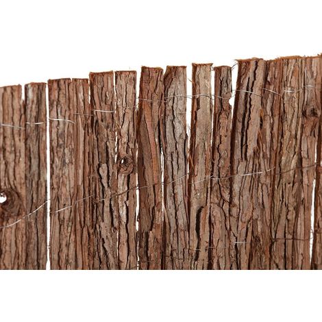 Cerramiento Corteza de Pino Natural Valla de Pino Alta Resistencia, Ocultacion y Privacidad para Jardin 1x5m - (1/5)
