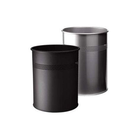 Durable 15L cestino metallico argento design rotondo per ufficio