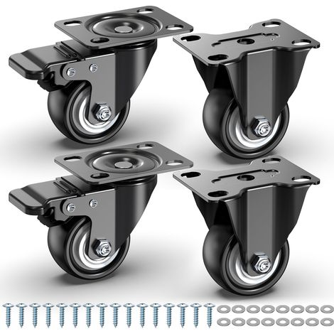Roulettes Pivotantes de 50mm丨Capacité Totale de 250 kg丨Set de 4 (1/5)