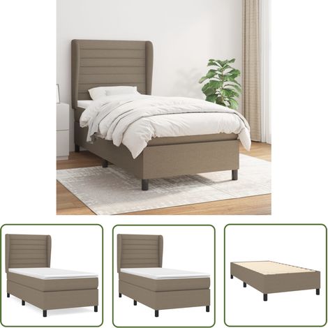 The Living Store Boxspringbett mit Matratze Taupe 80x200 cm Stoff - Boxspringbett - Doppelbett - Bettenrahmen - Lattenrost - Liegekomfort (1/5)