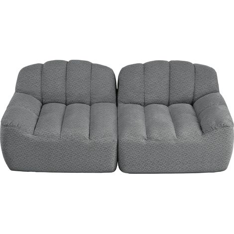 ELVMI Modulares Sofa 2-Sitzer ohne Montage mit breiter Sitzfläche und ergonomischen Armlehnen aus Granular Fleece Grau (1/5)