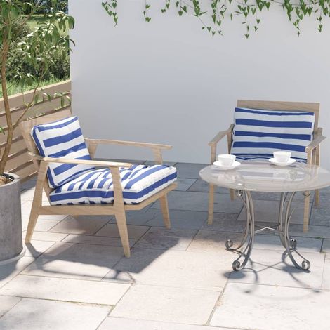 Lot de 2 Coussins de canapé Moderne - Dossier pour canapé rayures bleues/blanches tissu BV266527 - BonneVie (1/5)