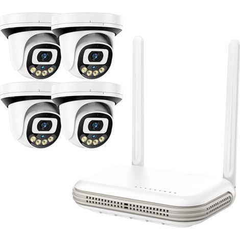 Système de caméra de sécurité à domicile Système de vidéosurveillance sans fil H.265 8CH Wifi Xmeye NVR 4CH 3MP 5MP TF carte Wifi IP caméra de sécurité Audio vidéo Kit de Surveillance ( Size : None , (1/5)