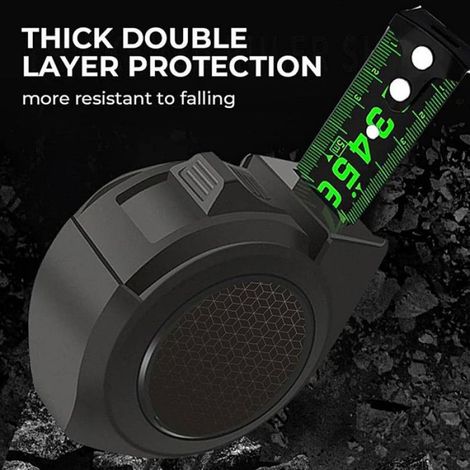 Metre ruban 5m,Mètre à ruban en acier fluorescent,Nouveaux Mètre ruban fluorescents autobloquants,Outils ruban à mesurer durable (1/5)