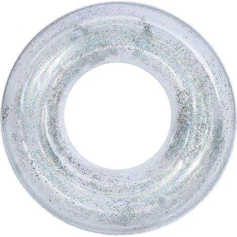 Bouée de natation transparente à paillettes scintillantes, diamètre intérieur de 26 cm (5-10 ans) (1/5)