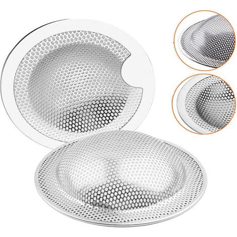 Ensemble de 2 pièces - filtre pour évier de cuisine - récupérateur de déchets alimentaires - déboucheur - crépine - crépine de douche avec poignée - panier d'évacuation - Convient pour salle de bain e (1/5)