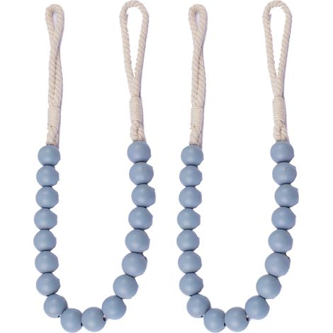 Rideau De Perles En Bois - Accessoire De Maintien Pour Rideaux - Décoration Intérieure Maison Bureau Fête - Lot De 2 (1/5)