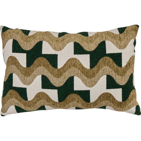 Coussin en Jacquard Chenillé "Floe" 38x58cm Kaki (1/5)