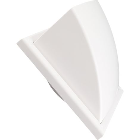 Cache-ventilateur d'extraction carré en PVC pour conduit d'aération extérieur de salle de bain ou de cuisine, incliné à 100 mm (1/5)