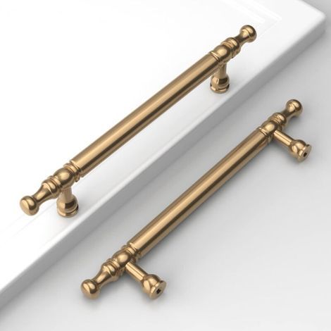 Pack of 10 Modern Cabinet Handles 128mm Furniture Handles for Dresser Kitchen Cabinets Door Handles with Screws Gold