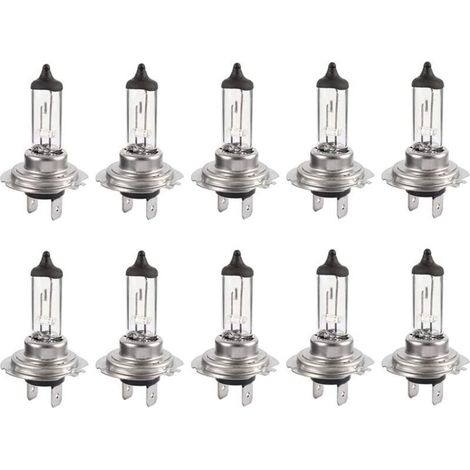 Lot de 10 ampoules halogène H7 12V 55WLumière blanche chaude 4300KÉtanchéité IP68Durée de vie 50 000 heures 10pcs (1/5)