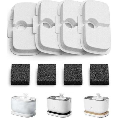 Katzenbrunnenfilter, 4er-Pack Ersatzfilter für Dockstream Katzenbrunnen PLWF005, PLWF115, PLWF105, Filter mit vertikaler Filtration für Katzenbrunnen (1/4)